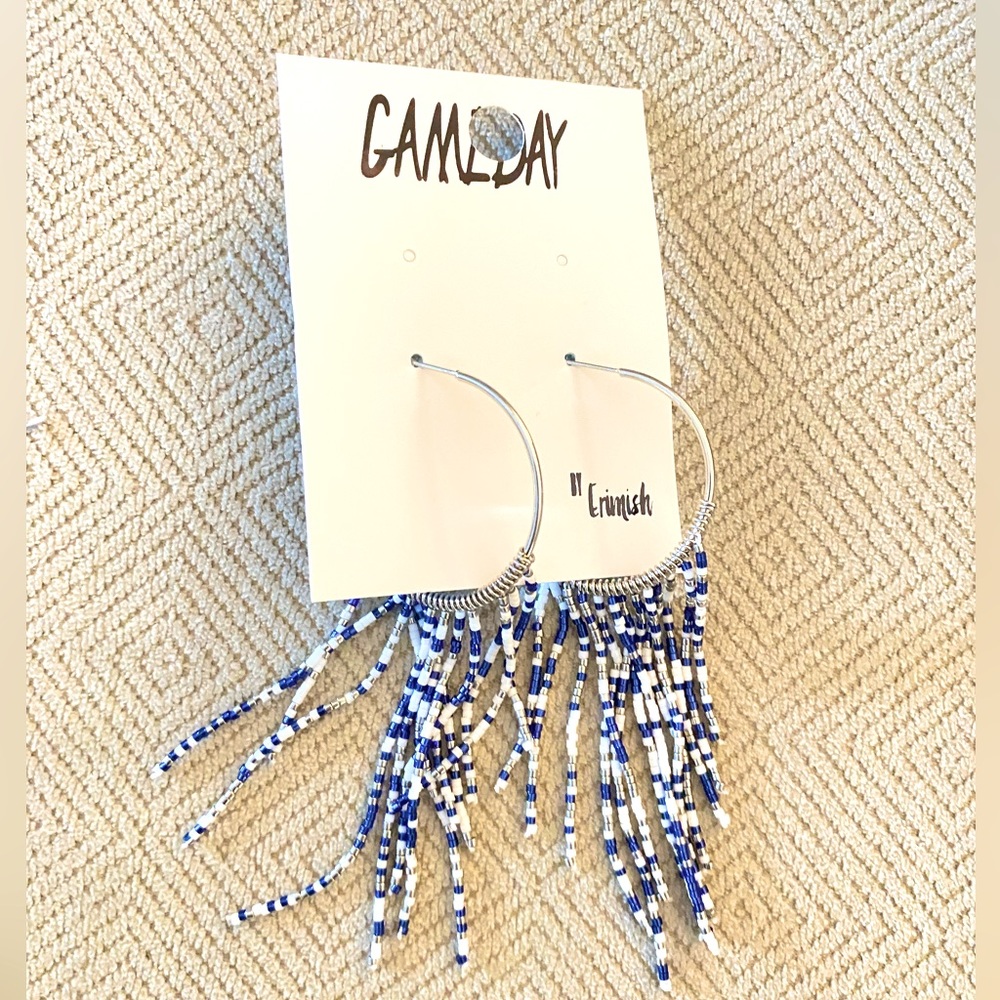 NWT • Erimish • Gameday Beaded Hoop Earrings